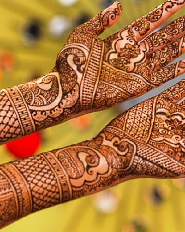 what design you seeing in the image that was design by the best Rajasthani mehndi designer in Gwalior city, Vijay Mehndi Art & Permanent Tattoo Art.